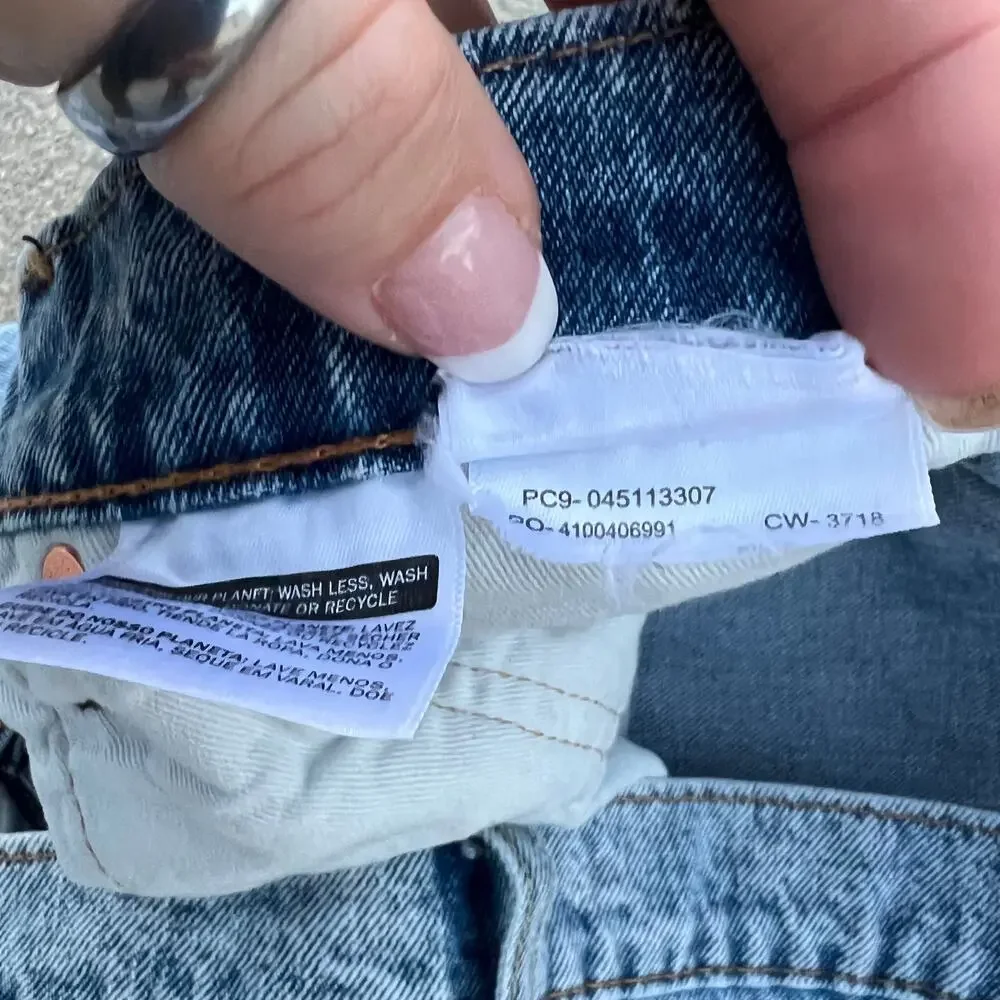 Levi's 511 Slim Fit Premium Jeans American Flag Patch Distressed Peekaboo 36x34